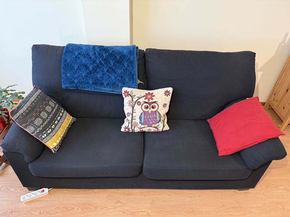 Sofá Conforama ZIP - 3 lugares / tecido preto