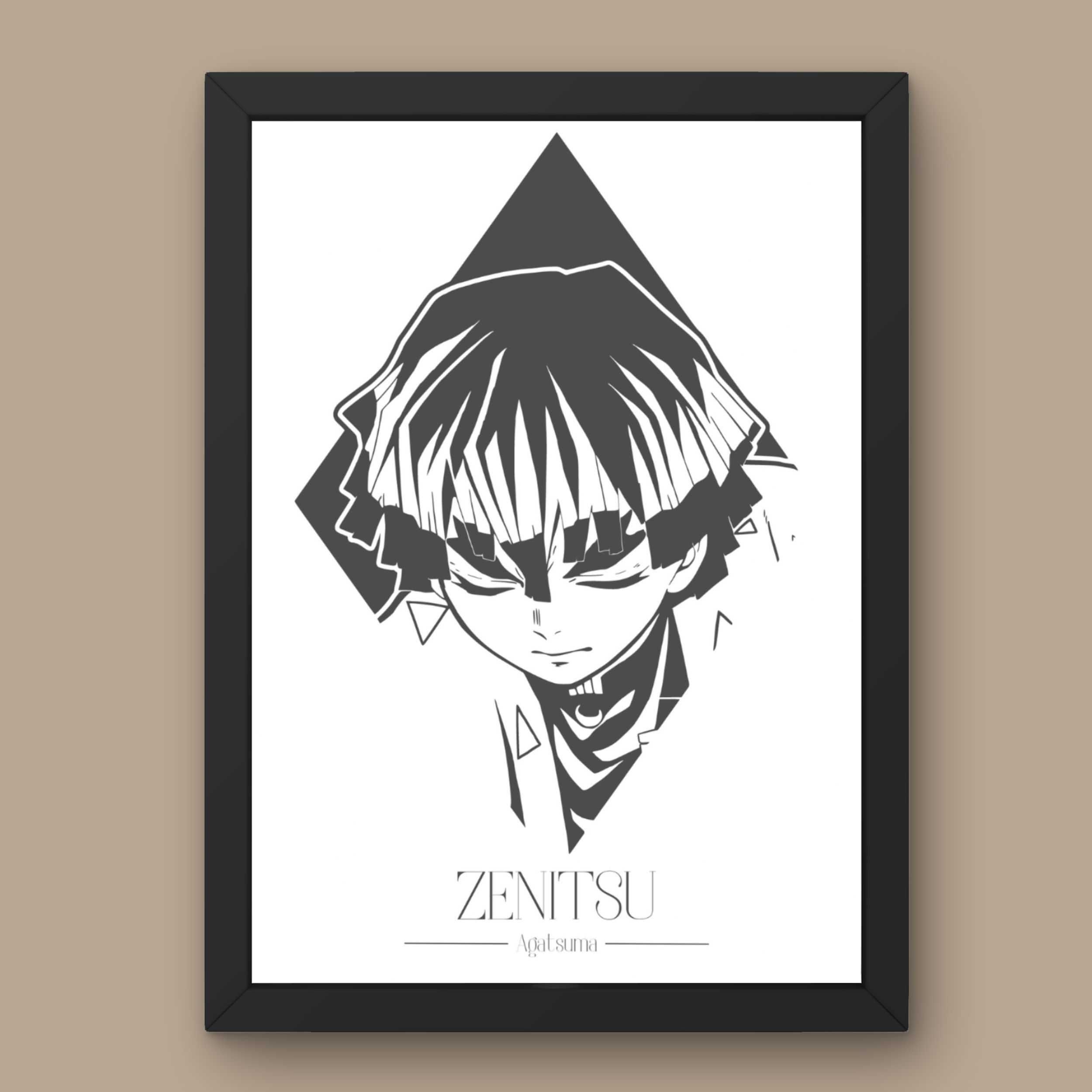 Plakat A3 Zenitsu - Demon Slayer Anime Manga wydruk obraz Zenitsu#1