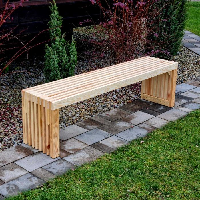 Ławka lamelowa drewniana, ławka ogrodowa, siedzisko drewniane 150cm