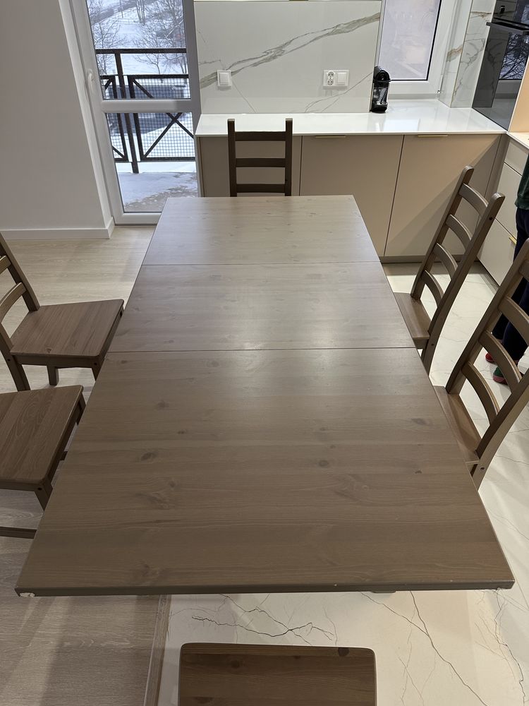 Stół + krzesła drewniany Ikea Stornas sosnowy lite drewno