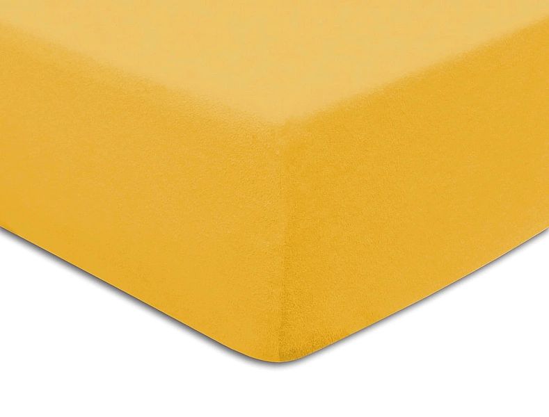 Prześcieradło frotte z gumką 180x200 kolor Żółty