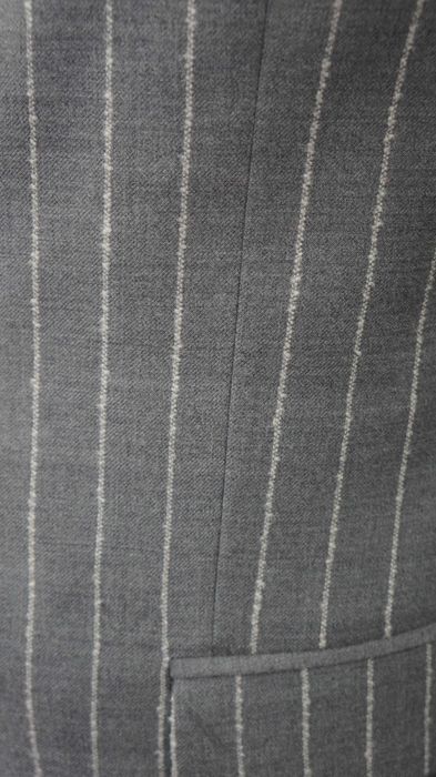 Garnitur Dwurzędowy Zara Wełna Rozmiar 54 190/108 Kolor Szary Prążki