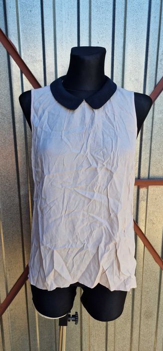 Stradivarius elegancka bluzka bez rękawów pudrowy róż M