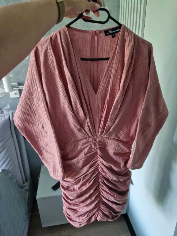 Sukienka bawełna muslin imprezowa z połyskiem Illuminate r.S