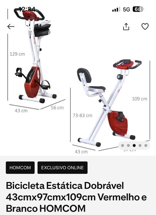 Bicicleta estatica como nova