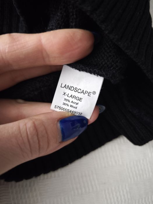 Ciepły sweter męski polar z wełną czarny XL