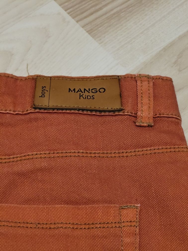 Spodenki szorty dla chłopca 152 Mango pomarańczowe jeansowe
