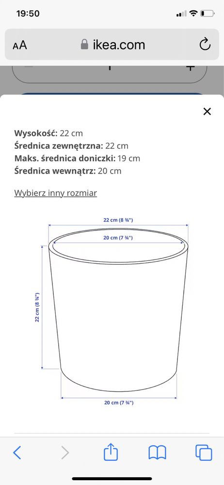 Doniczka Ikea beton