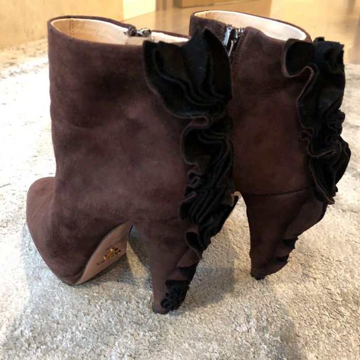 Коричневые замшевые батильоны Prado