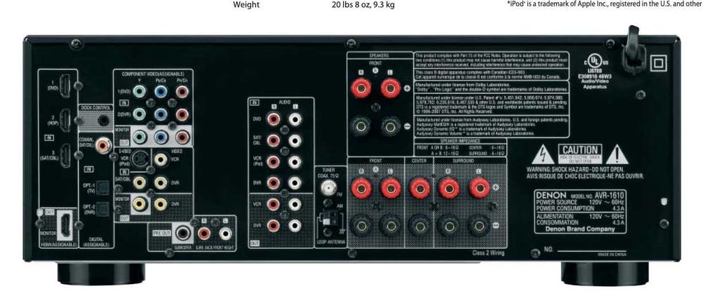 Receiver AVR Denon 1610