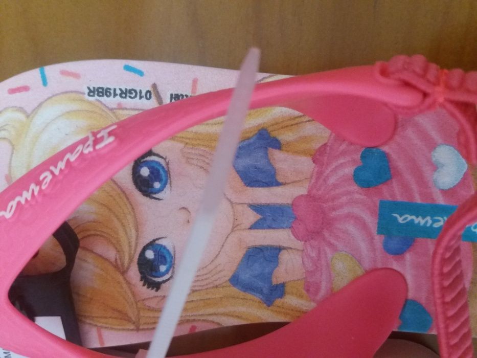 chinelos estilo havaianas para bebé de 2 anos, menina – novos, nr 24