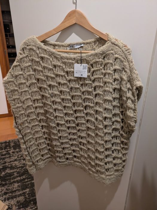 Camisola  em lã cor beje