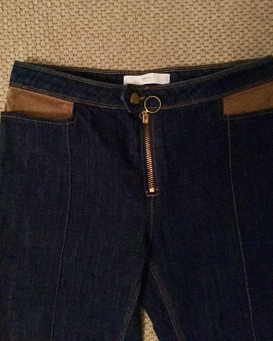 MANGO _ Modne jeansy suwak _ ZAMSZ _ M _ 38