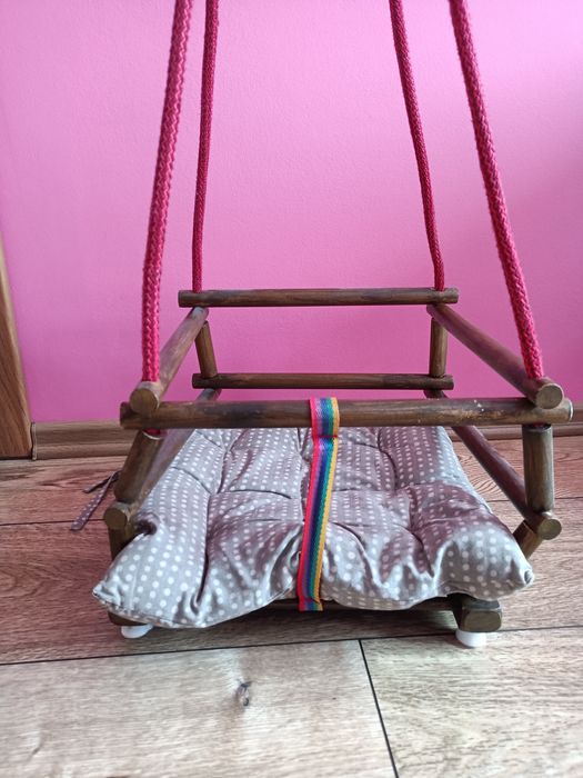 Huśtawka drewniana szczebelkowa dla dzieci