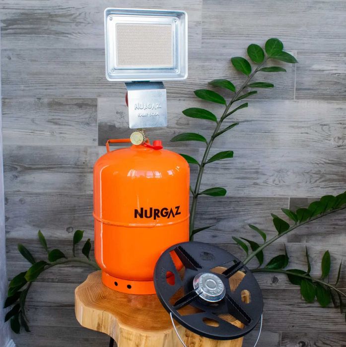 комплект баллон + обогреватель газовый 1500w +тарелка для готовки еды