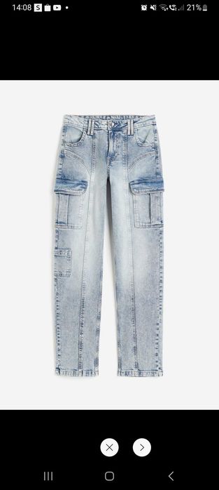 Spodnie jeansy cargo H&M 38 nowe damskie