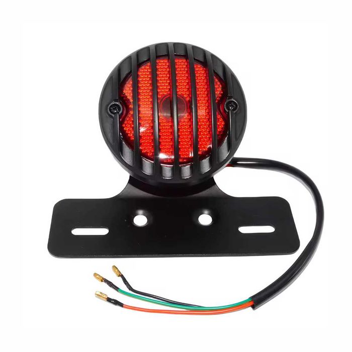 Farolim traseiro LED 12V suporte matrícula central - chopper bobber