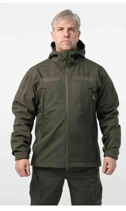 Куртка с флисовой подкладкой. Олива