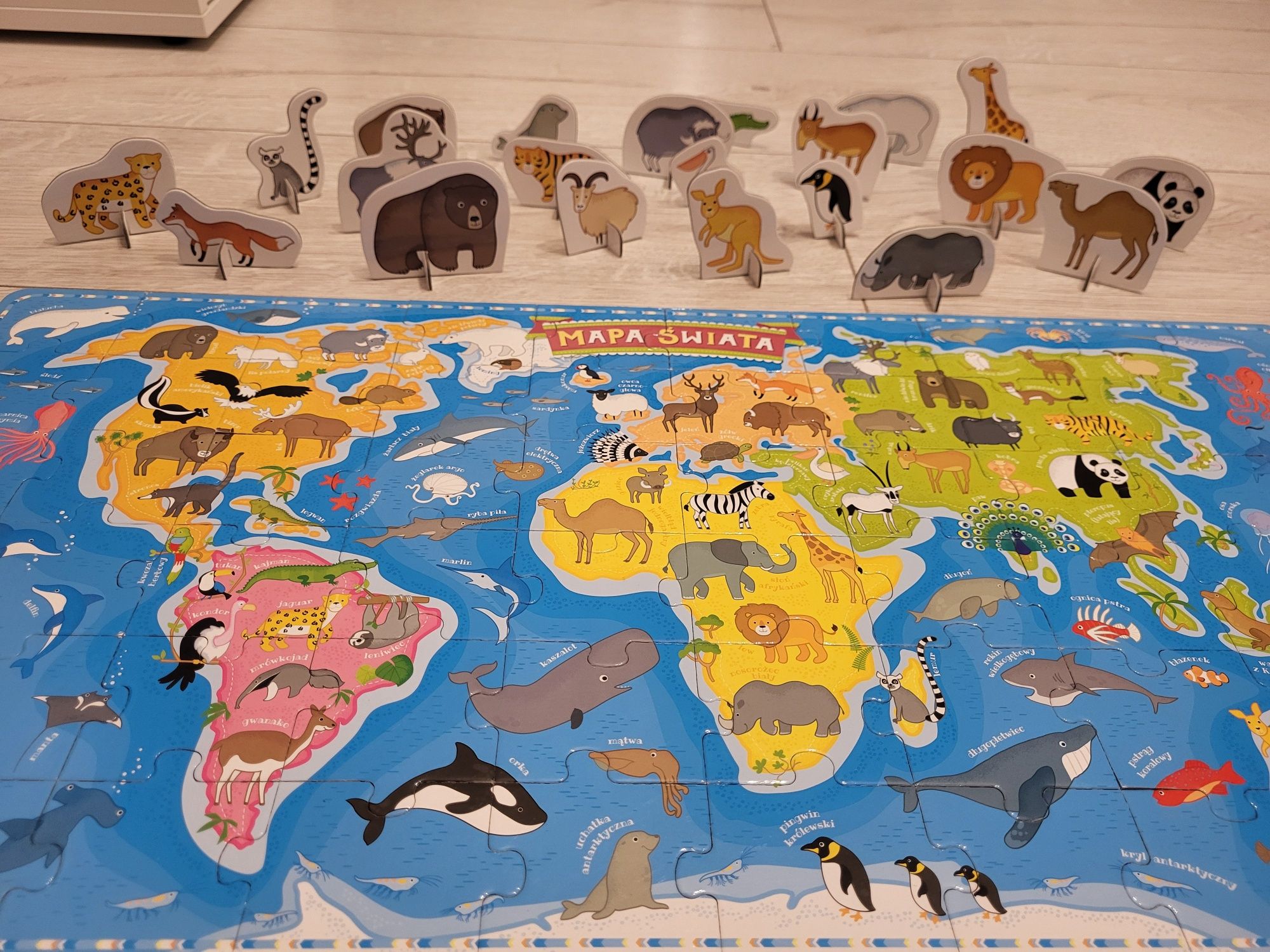 CzuCzu Puzzle Mapa świata Zwierzęta