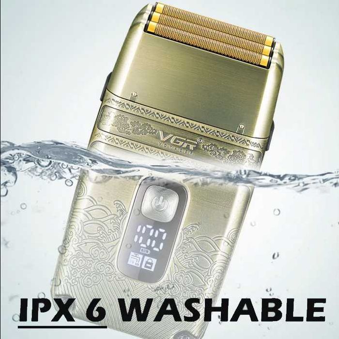 Електробритва VGR V-335 шейвер, потрійне лезо, IPX6, LED display
