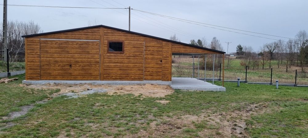 Garaż blaszany drewnopodobny 4x6