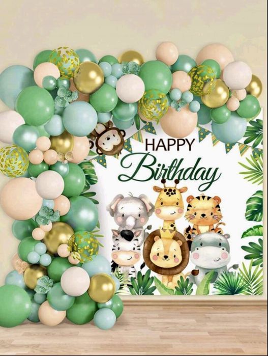 Прикраси на день народження на 1 рочок у стилі «САФАРІ»