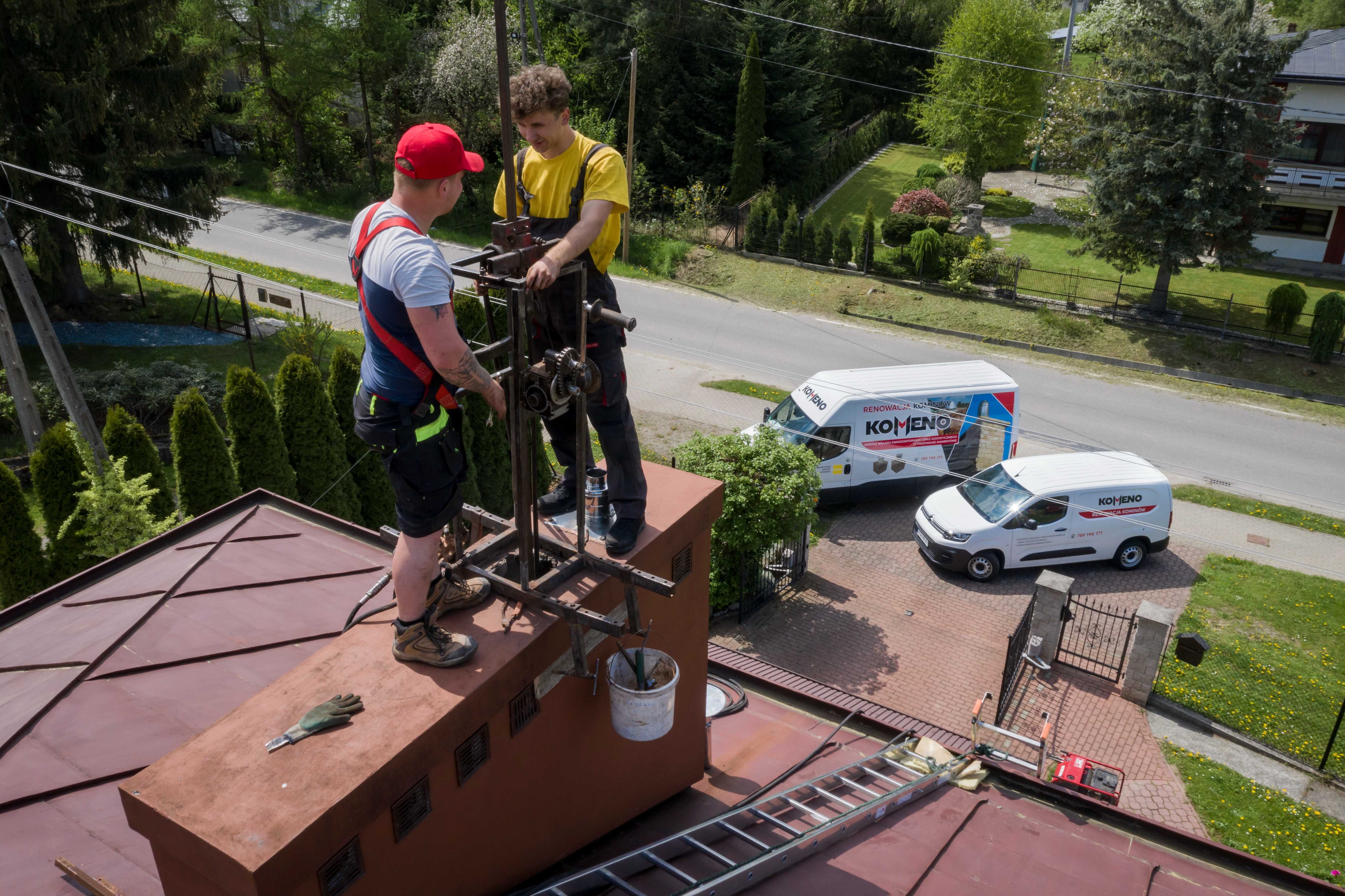 Montaż Wkładów kominowych Frezowanie Diamentowe kominów rozwiercanie