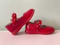 Красные лаковые туфли туфельки на праздник весна 25 26 размер, 15.2 см