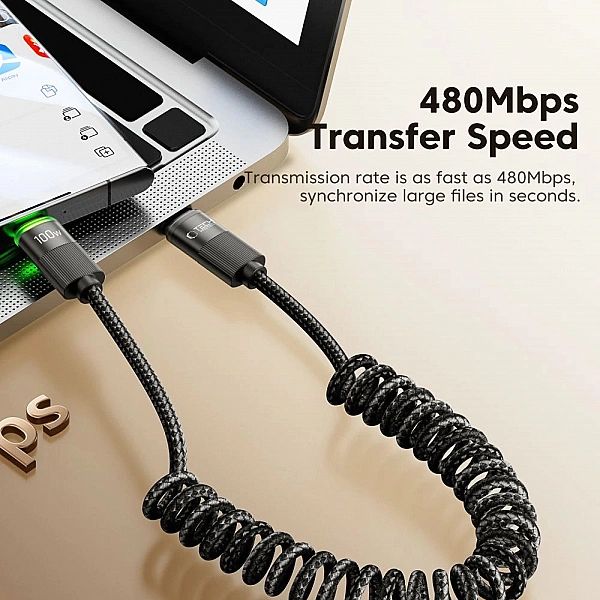 Kabel Tech-Protect UB20T Ultraboost USB Typ-C PD100W/5A 180cm - czarny