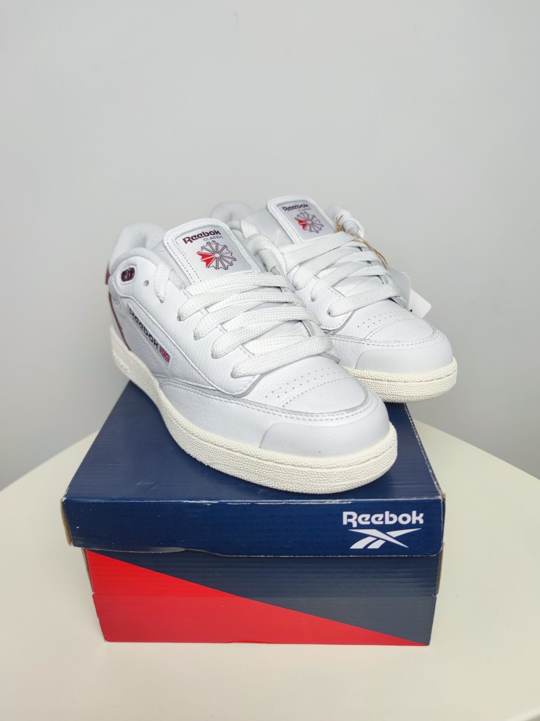 Nowe białe retro vintage skate sneakersy męskie Reebok club c bulc