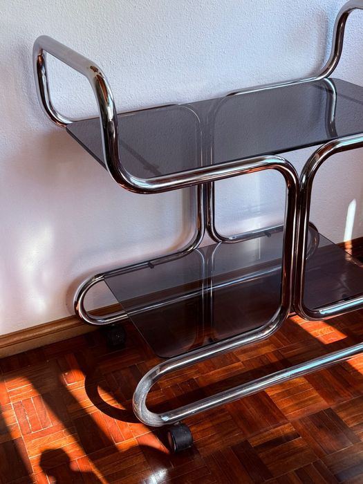 Bar/carrinho bebidas tubular vintage