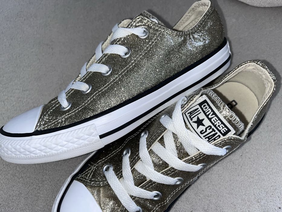 Converse conversy r.33 wkł.20cm złote brokat