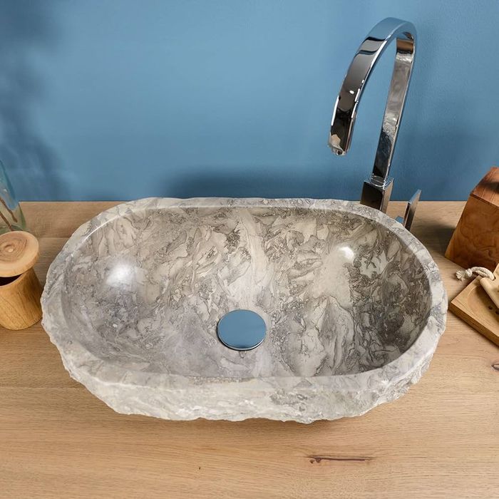 Umywalka łazienkowa marmurowa owalna