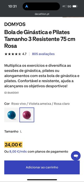 Bola de pilates Domyos 3