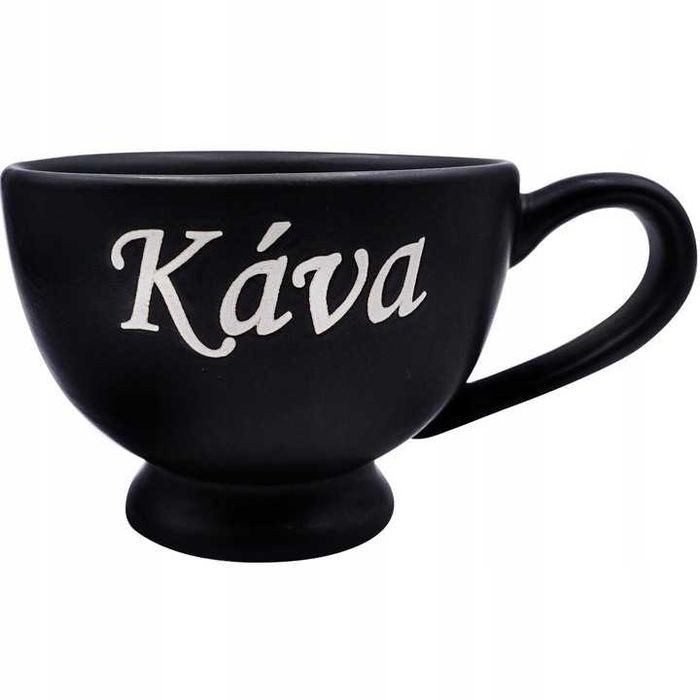 Stylowa FILIŻANKA do KAWY CERAMIKA Czarna 200ml na prezent