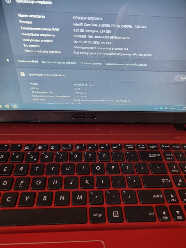 Laptop Asus A540L I3 4 GB 15,6" 256SSD