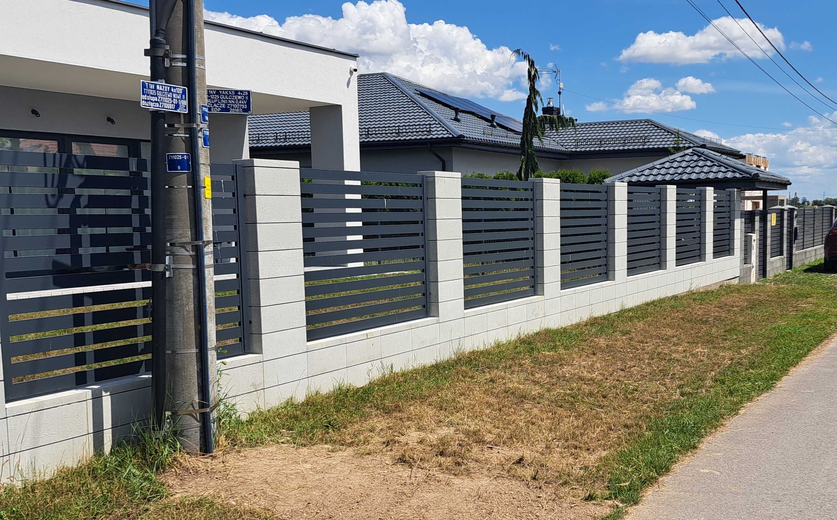 Brama przesuwna palisadowa 4000x1500 w komplecie