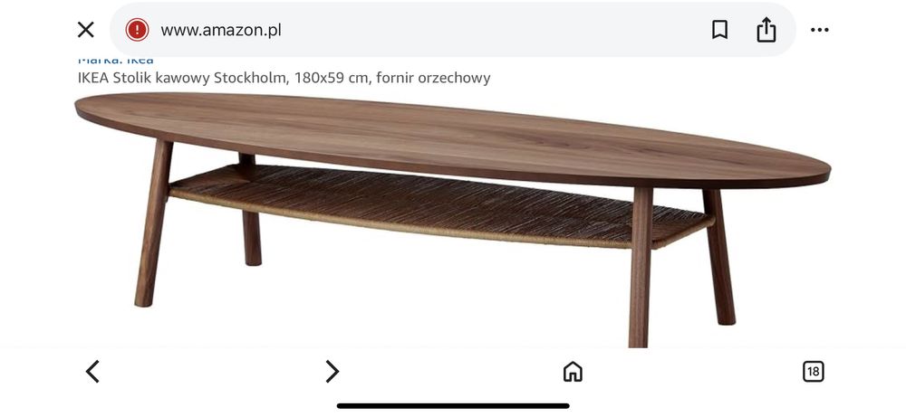 Ikea ława stockholm  kawowa stolik orzech fornir jak nowa