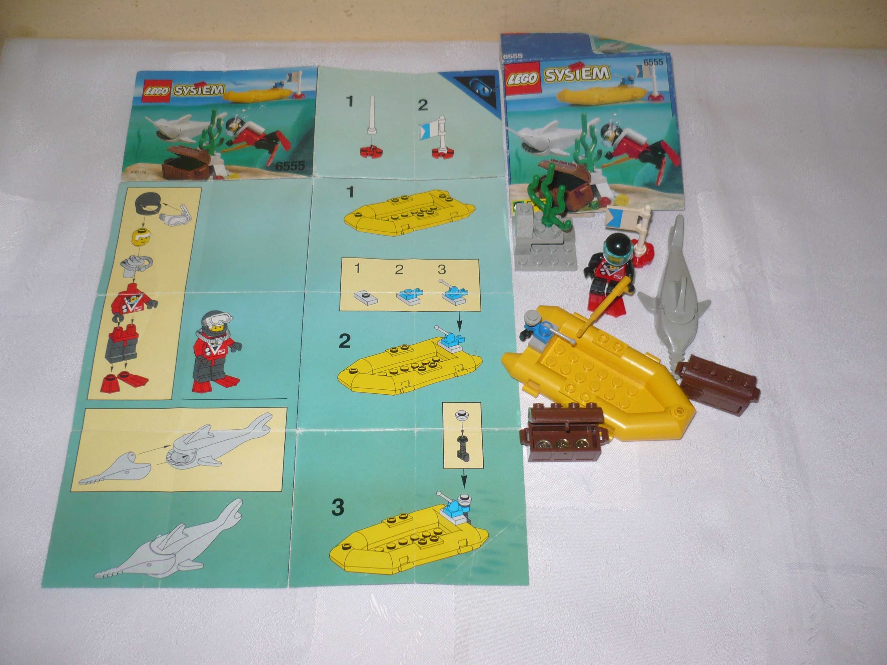 Zestaw klocków LEGO System 6555 Nurek głębinowy z 1997 roku, od 5 lat