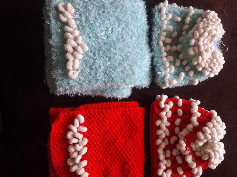 Красивые зимние наборы шапка+шарф, р.56-58