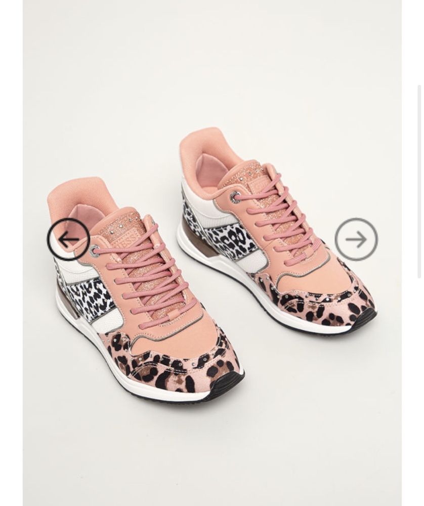 Oryginalne sneakersy adidasy Guess panterka koturn 37