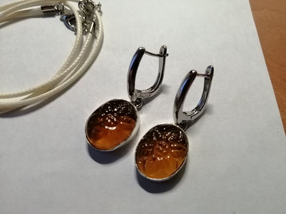 Срібне кольє цитрин, тигрове око, агат, яшма