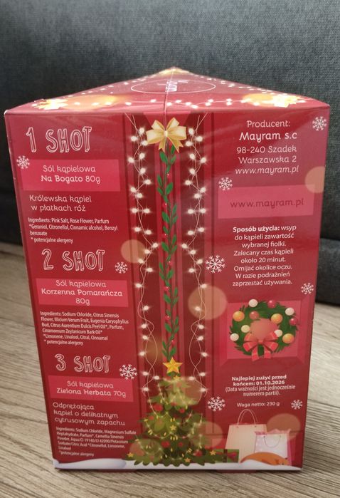 Świąteczne sole kąpielowe 3 shoty nowe