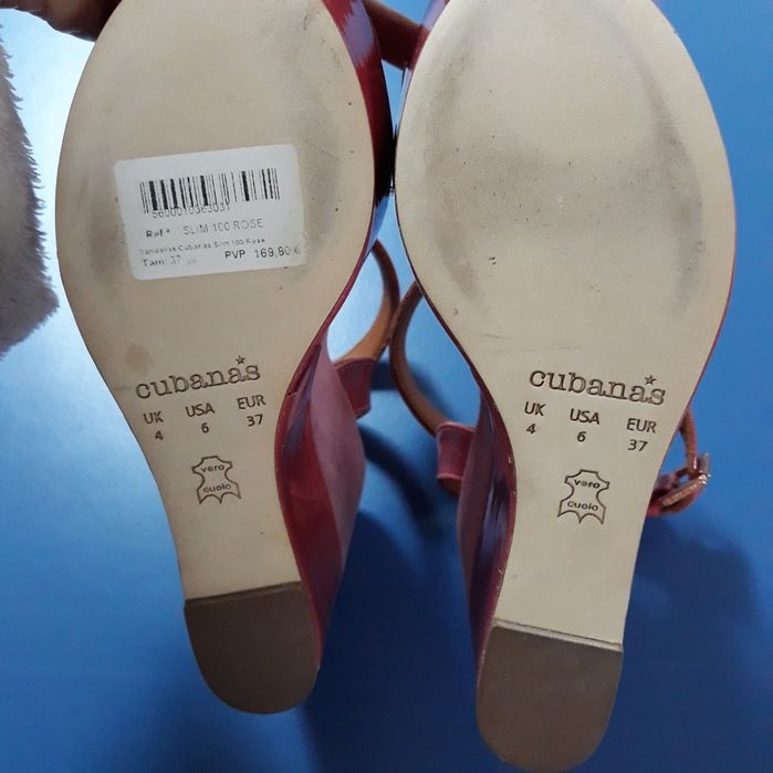 Sandálias cubanas rosa novas