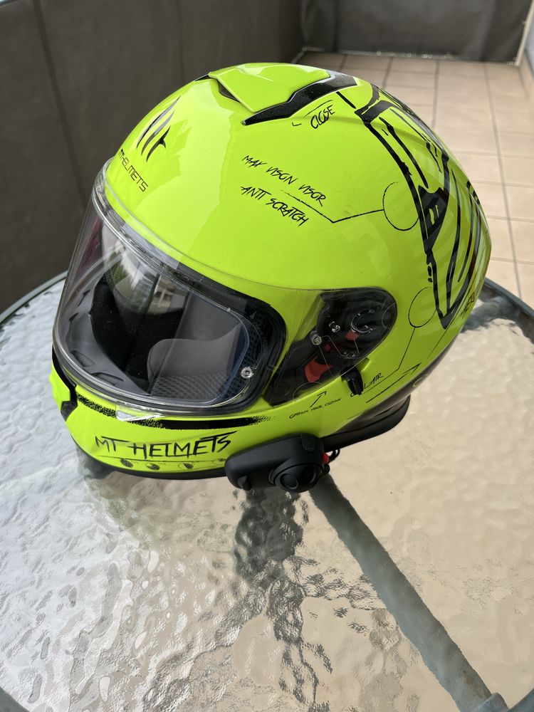 Kask MT Thunder 3 SV Fluo rozm S + interkom Sena SMH5