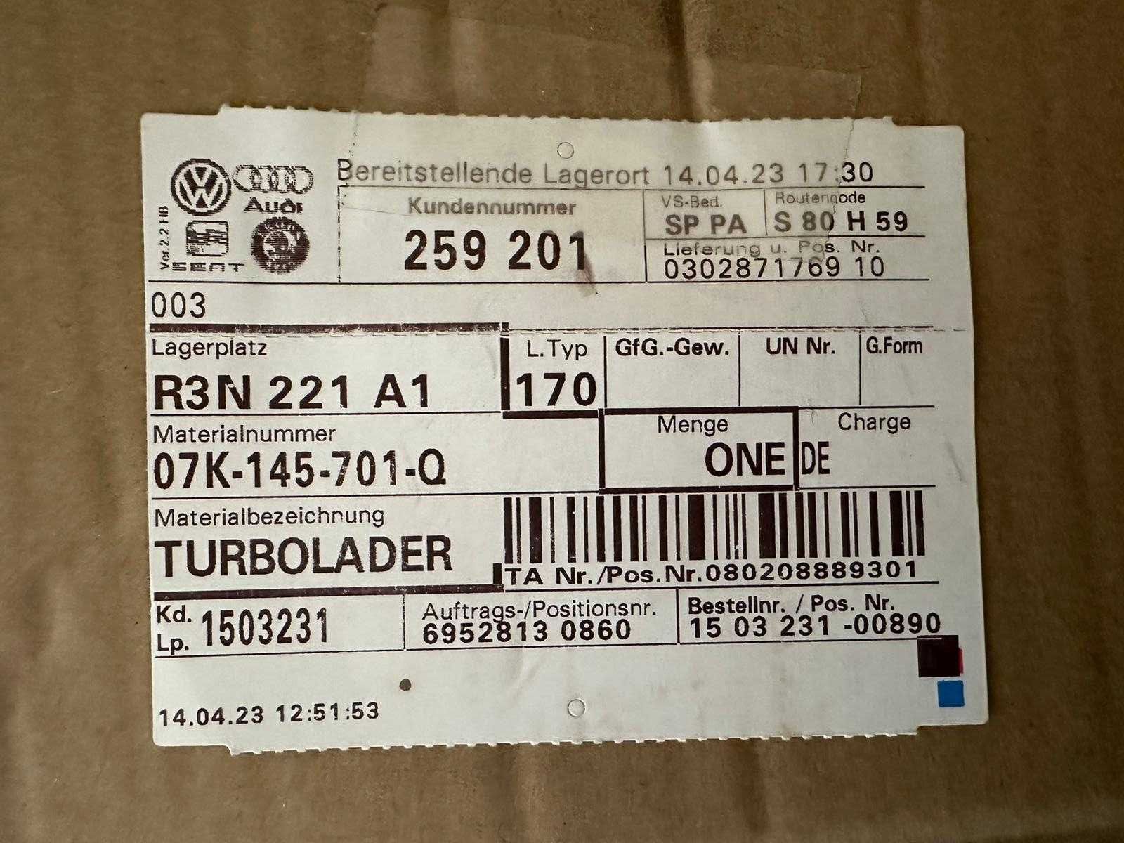 Turbina Turbosprężarka Audi SQ7