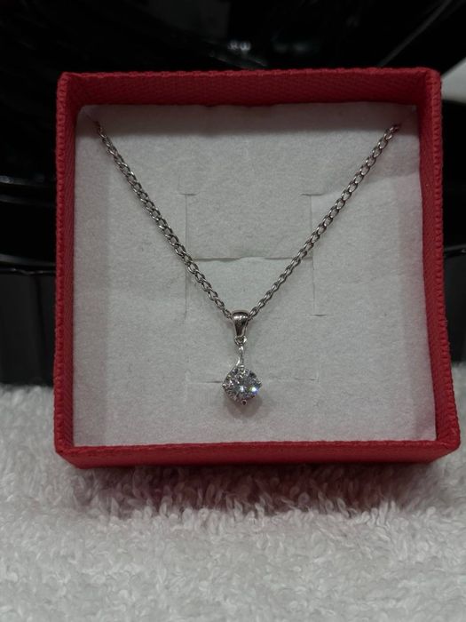 Łańcuszek białe złoto 585 44 cm z zawieszką 1,91 g