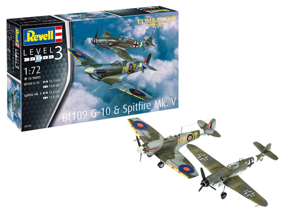 Model do sklejania Revell 03710 samolot BF109G-10 & SPITFIRE MK.V