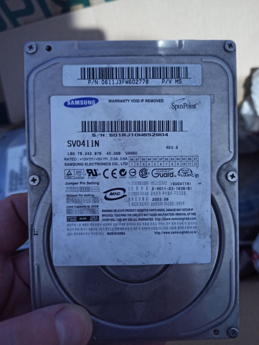Жесткий диск HDD 40 GB