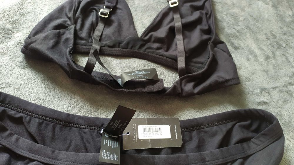 Strój dwuczęściowy New look czarny komplet  góra 80A dół L